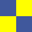 bleu/jaune carré